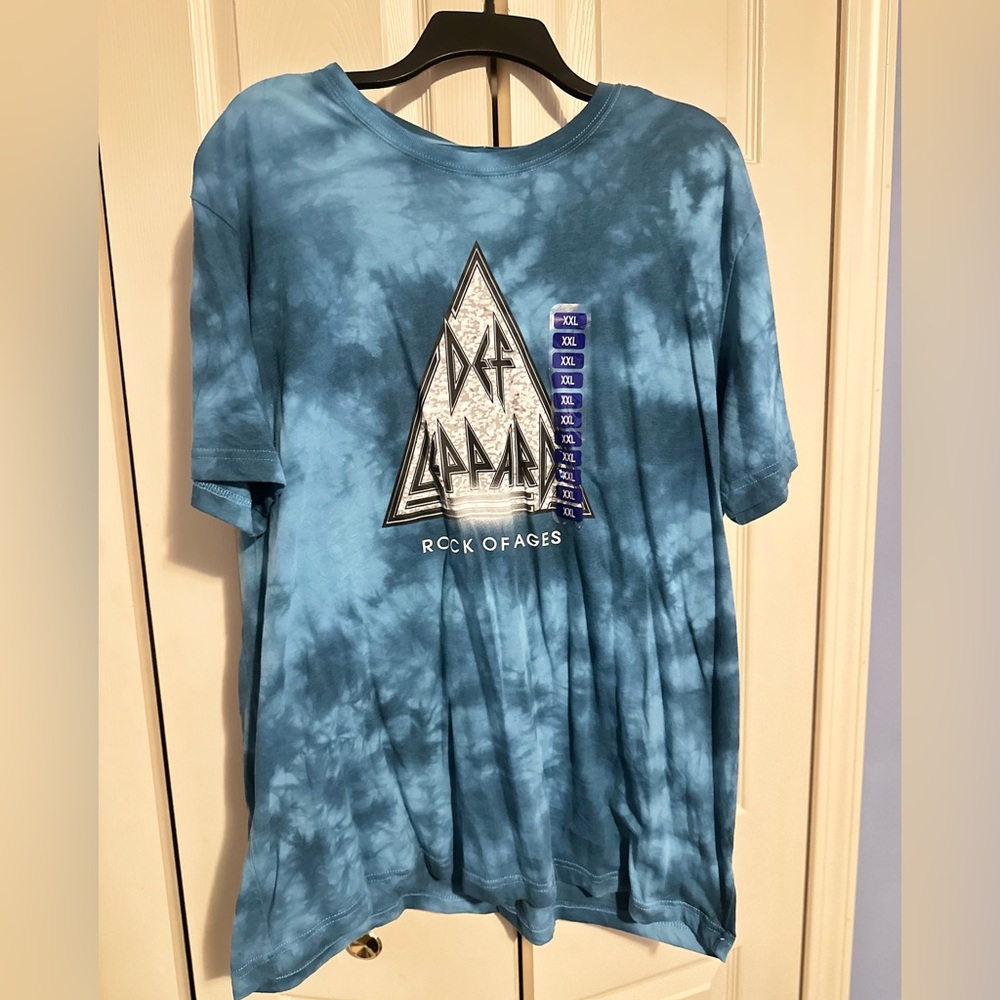 Def Leppard Blue Tie-Dye Short Sleeve Tee